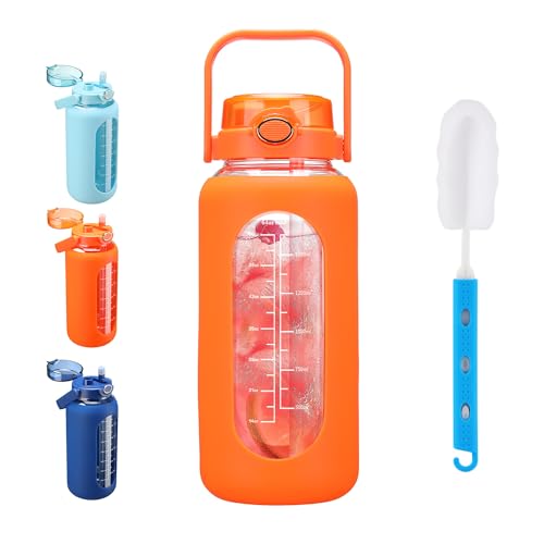 42 oz Glass Water Bottle with 2