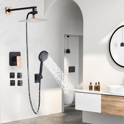 Shower Head Combo Matte Black and Rose Gold