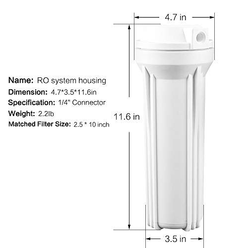 10 Inch Reverse Osmosis Water Filter Housing