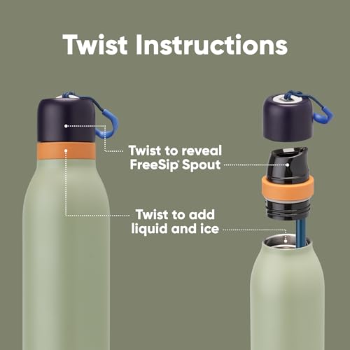 FreeSip Twist Stainless Steel Water Bottle 18 oz Camo Cool