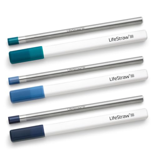 Sip Reusable Stainless Steel Water Filter Drinking Straw with 3 Carry Cases (3 Count)