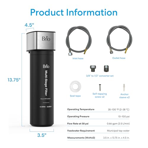 11" Under Sink Water Filter System for Kitchen & Bathroom Faucet