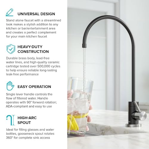 Purita™ Single Handle Drinking Water Filter Faucet for Reverse Osmosis or Water Filtration System in Spot