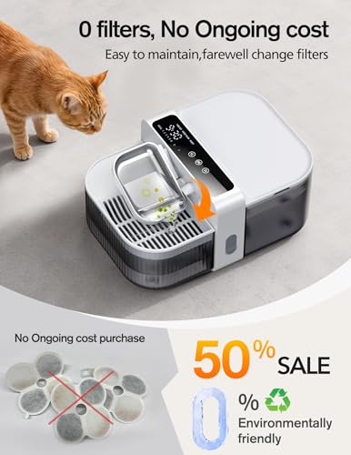Wireless Cat Water Fountain with No Filters