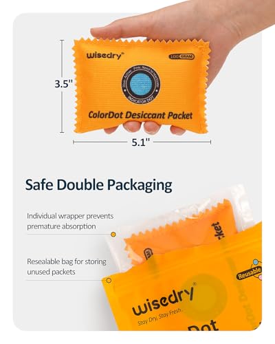 100g [5 Packs] Reusable Desiccant Packs for Storage