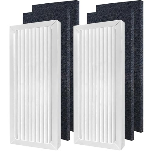 990051000 True HEPA Air Purifier Replacement Filter Compatible with Hamilton Beach TrueAir 04383 04384 04385 04386 Compact Pet Air Purifiers (6 Count)