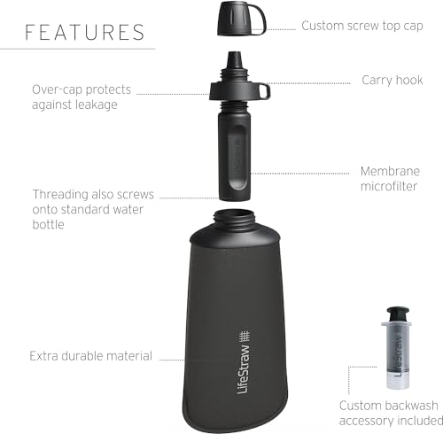 Peak Series Collapsible Squeeze Bottle Water Filter System