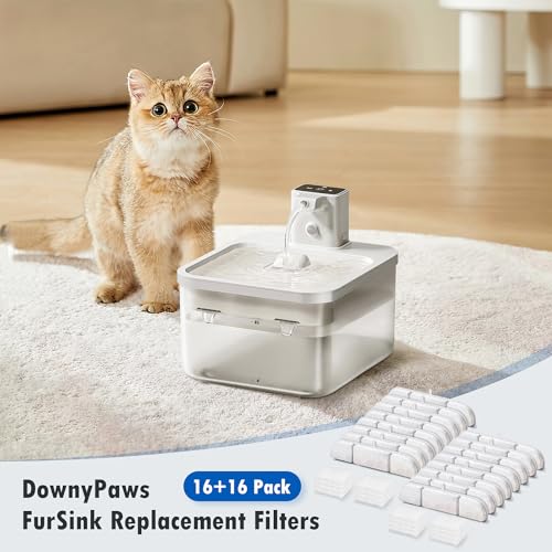 16 Packs Replacement Filters for DownyPaws Battery Operated Cat Water Fountain DPWFP6 (16 Count)