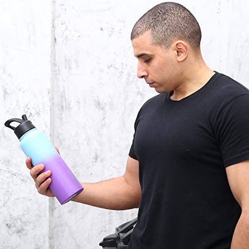 40oz Insulated Water Bottle with Straw Lid