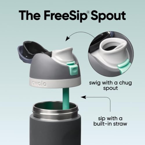 FreeSip Stainless Steel Water Bottle 24 oz Foggy Tide