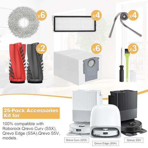 Vacuum Accessories Kit for Roborock Qrevo Curv