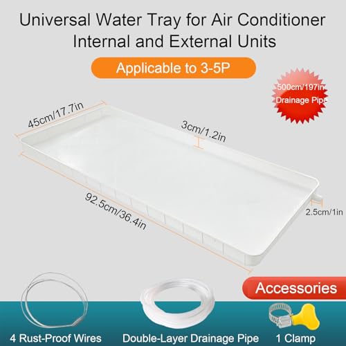 Air Conditioner Condensate Drain Pan Indoor Outdoor Unit Water Collecting and Drainage Drip Tray Kit Collector