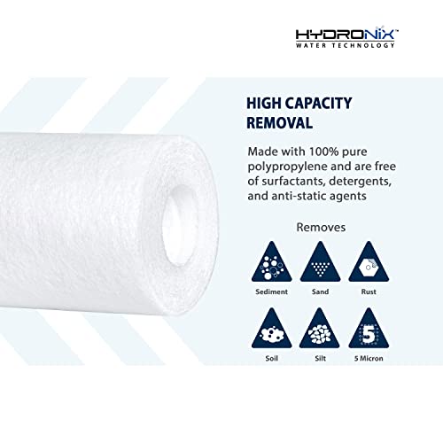 SDC-25-2005 Whole House, RO Systems or Commercial Use Sediment Water Filter Cartridge 2.5" x 20" - 5 micron (PACK OF 4)