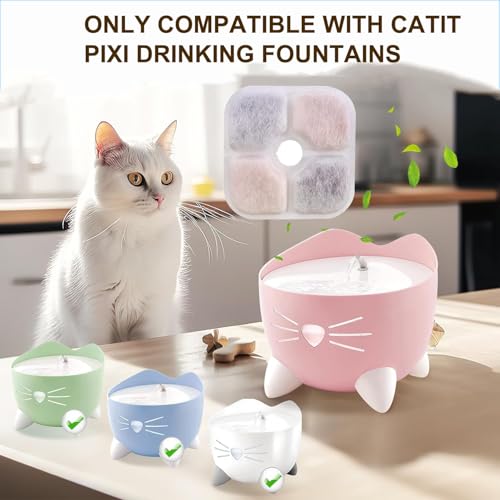 16 Pack Cat Water Fountain Filter Replacement Compatible with Catit PIXI Cat Drinking Fountain (16 Count)