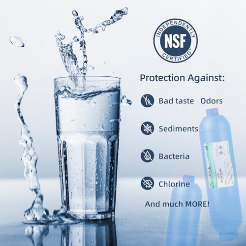 4PK NSF Certified Inline RV Drinking Water Filter & Flexible Hose Protector (4 Count)