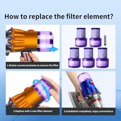 V12 Vacuum Replacement Filters Compatible with Dyson V12 (3 Count)