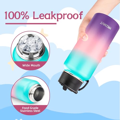 32oz Metal Sports Insulated Water Bottle with Straw Lid