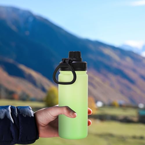 16 oz Water Bottle Stainless Steel Double Wall Vacuum Insulated Water Bottle with Straw lids & Spout Lid