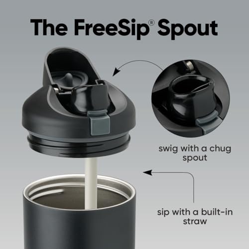 FreeSip Tumbler Stainless Steel Water Bottle 40 oz Sugar High