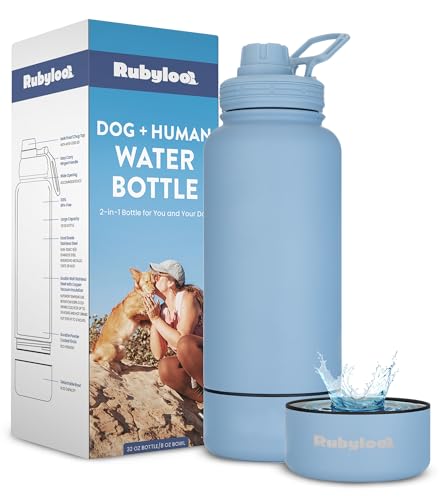 Dog Water Bottle with Detachable Bowl for Dog Lovers