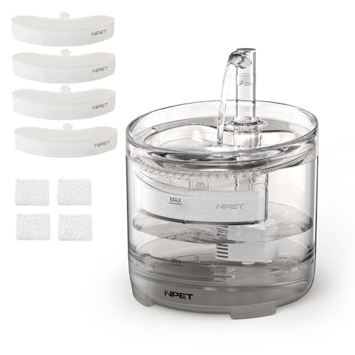 Cat Water Fountain WF050TP 1.5L Automatic Pet Drinking Fountain with Replacement Faucet Kit