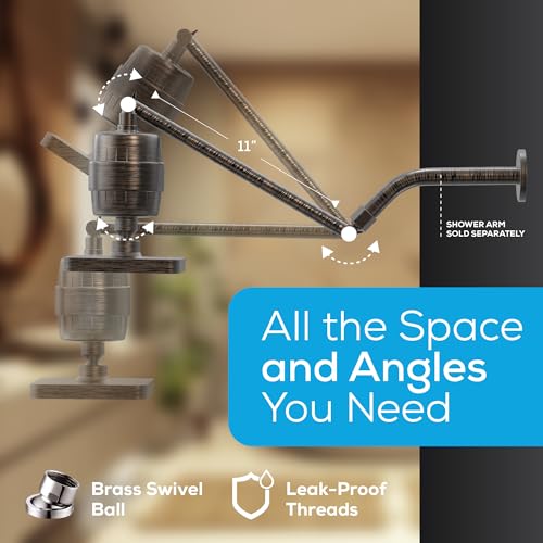 6" High Pressure Rain Shower Head with 23 Stage Filter Capsule & 11 Inch Adjustable Shower Arm Extension