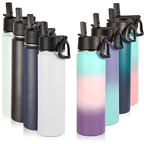 Insulated Water Bottles with Straw Bulk 8 Pack (8 Count)