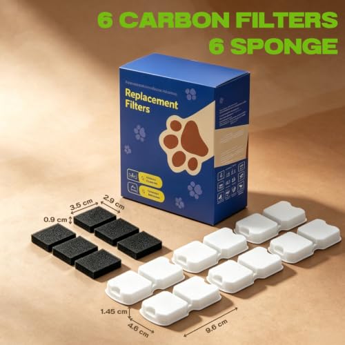 Official 12 Pcs Replacement Automatic Cat Water Fountain Filters