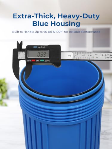 20" x 4.5" Whole House Water Filter Housing with Bottom Drain Port