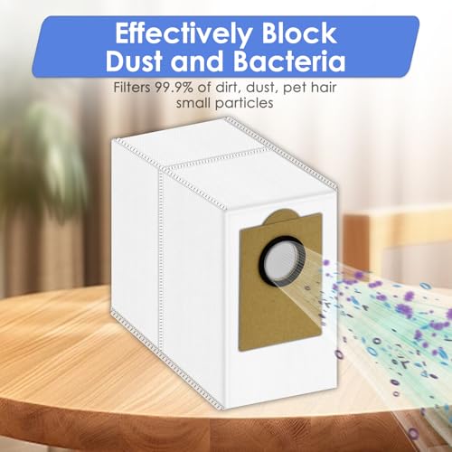 23 Pack) M3 Replacement Parts Compatible with Lefant M3 Robot Vacuum Cleaner, 1 Roller Brush, 6 Side Brushes, 6 Dust Bags, 6 HEPA Filters with Foam Filters, 4 Mop Pads, Accessories Kit (23 Count)