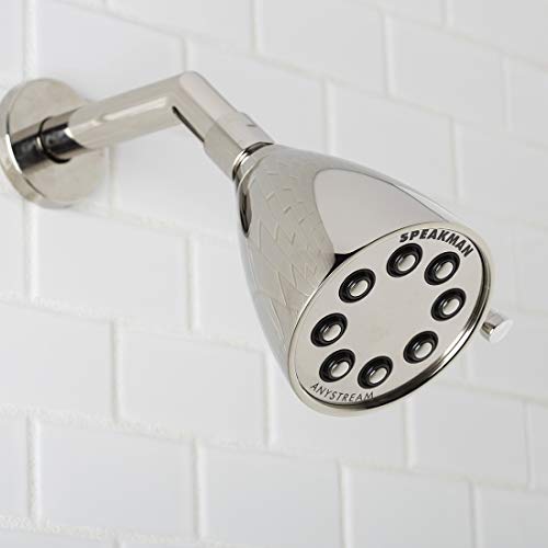 S-2251-PN Signature Icon Anystream High Pressure Adjustable Solid Brass Shower Head, Polished Nickel