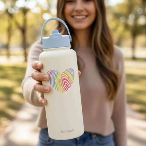 Pride Water Bottle Stainless Steel 32oz with Lid & Straw