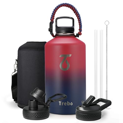 One Gallon Water Bottle Insulated with 3 Lids
