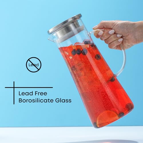 Glass Pitcher with Lid