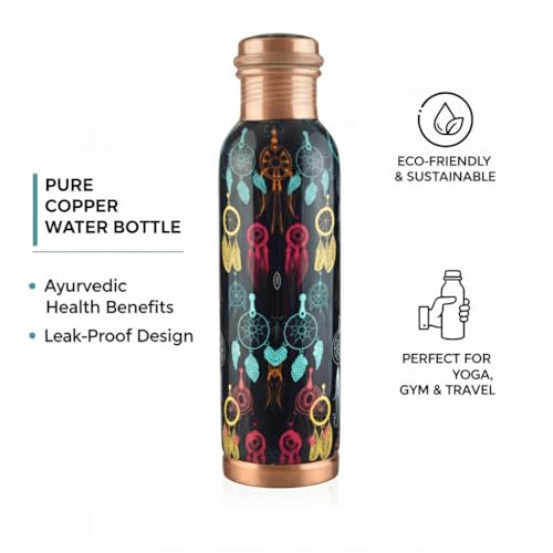 Pure Printed Copper Water Bottle