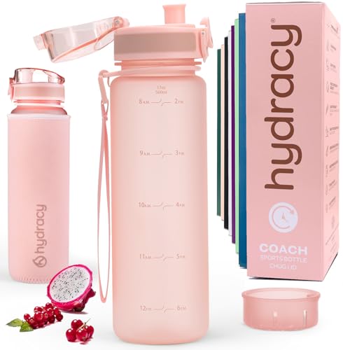 Motivational Water Bottle with Time Marker & Fruit Infuser 17 oz