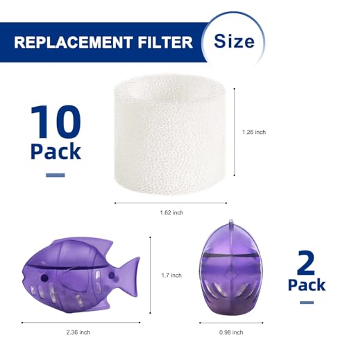 Top Fill Humidifier Replacement Filter for Levoit Dual150 Dual200S Classic160 Classic300 (12 Count)