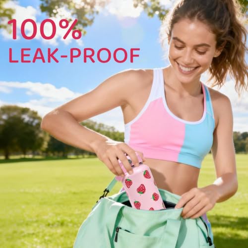 32oz Strawberry Insulated Water Bottle for Women with Straw