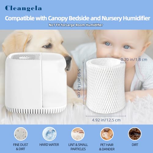 3 Pack Bedside Humidifier Filter Replacement Compatible with Canopy Bedside & Nursery Humidifiers Humidifier Wicking Replacement Filter Wood Pulp & Paper Replace Every 6 Weeks (3 Count)