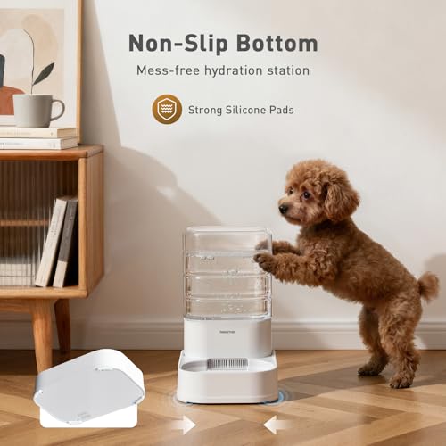 Gravity Dog Water Bowl Dispenser with 6 pcs Filters 1 Gallon (1060 Gram)
