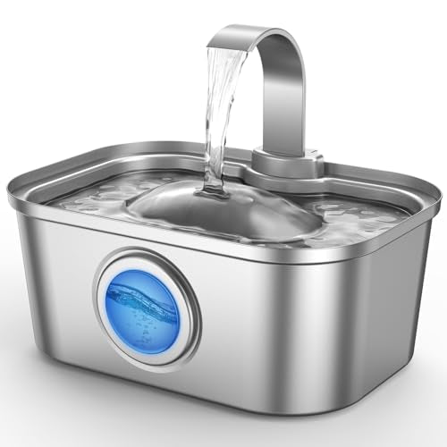 3.5L 124oz Stainless Steel Cat Water Fountain (124 Fl Oz)