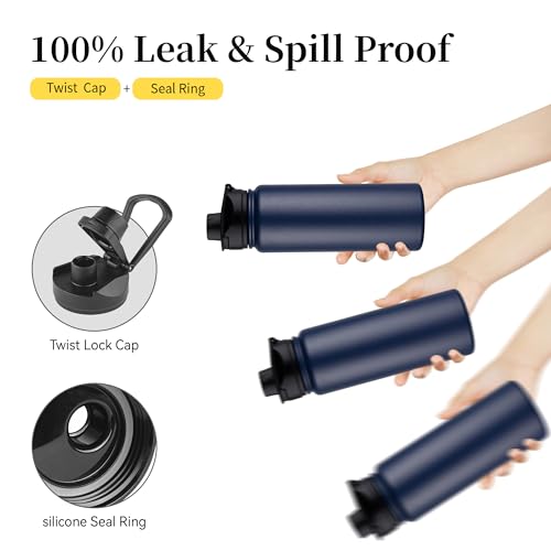 24 oz Insulated Water Bottle Bulk 4 Pack (4 Count)