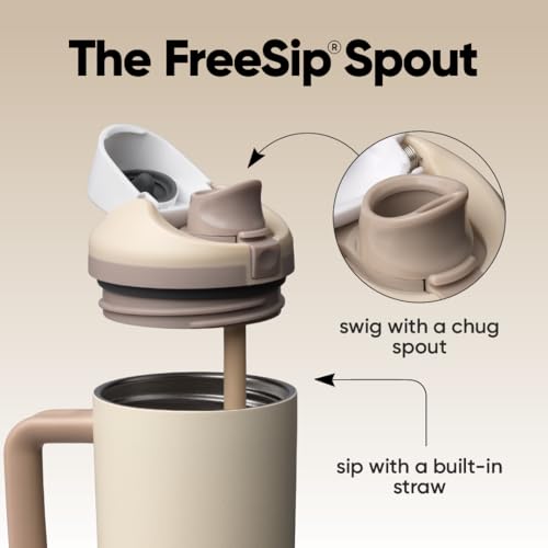 FreeSip Tumbler Stainless Steel Water Bottle 30 oz Lightly Toasted