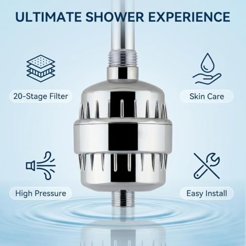 20 Stage Showerhead Filter for Hard Water Heavy Metals and Sediments