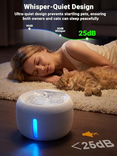 3.5L Cat Water Fountain Quiet Cat Fountain for Small Animals FS77 (2 Count)