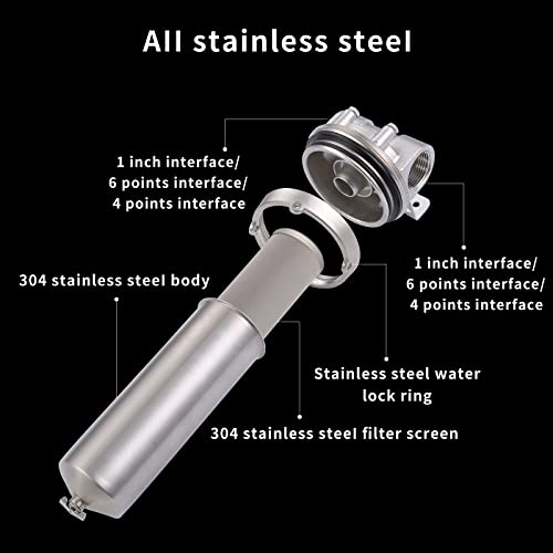 NSF ANSI 42 Certification 304 Stainless Steel Filter Housing for 20" Filter Cartridge
