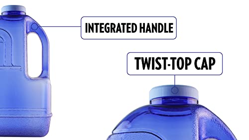 1 Gallon Square BPA Free Bottle with Screw Top Cap and Integrated Handle