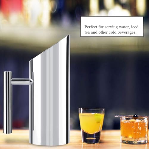 Stainless Steel Water Pitcher with Ice Guard Cold Drinking Pitcher Home Hotel Serving Tool