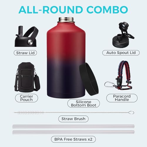 1 Gallon Water Bottle with Straw (128 Count)