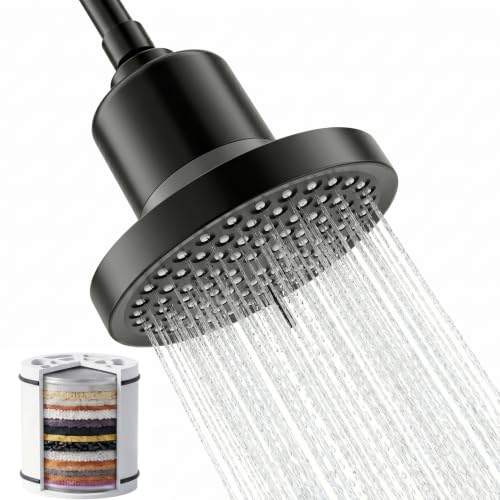 360 Degree Rotated Black Shower Head ＆ Filter COMBO ! Anti